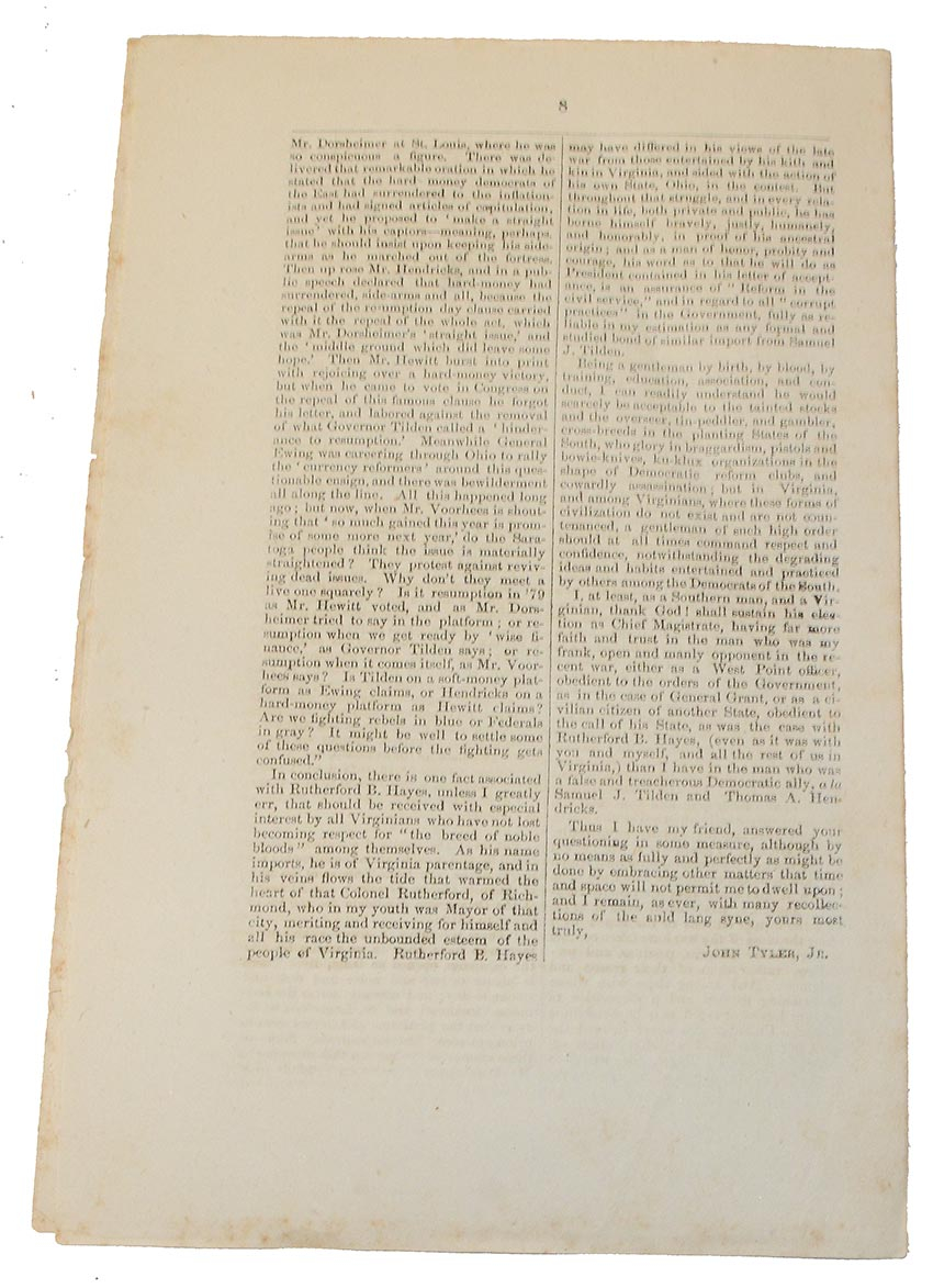 Pamphlet letters of col mosby and john tyler horse soldier
