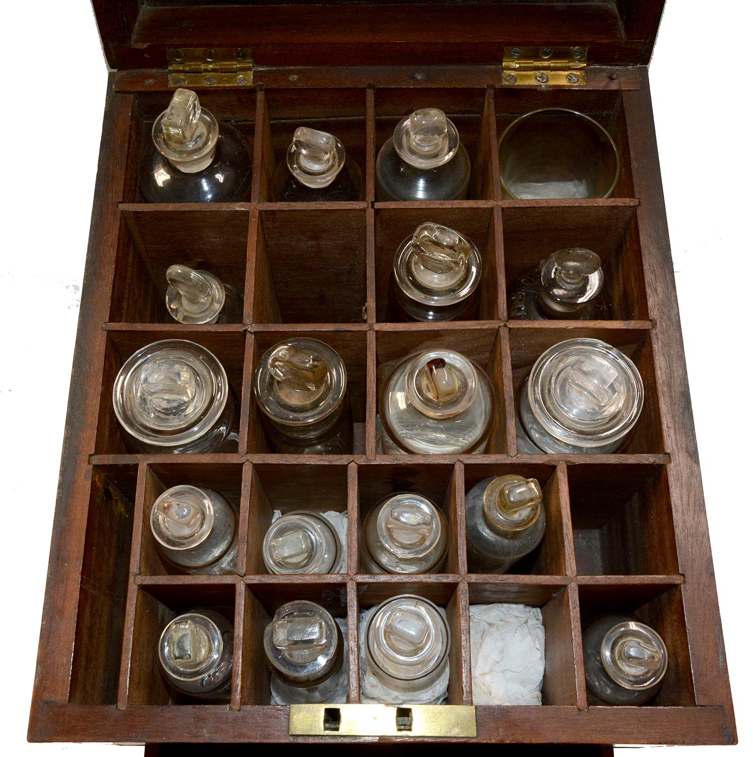 VERY NICE 19TH CENTURY APOTHECARY CHEST WITH BOTTLES AND A FEW ...