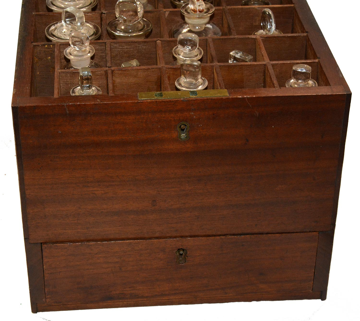 VERY NICE 19TH CENTURY APOTHECARY CHEST WITH BOTTLES AND A FEW ...