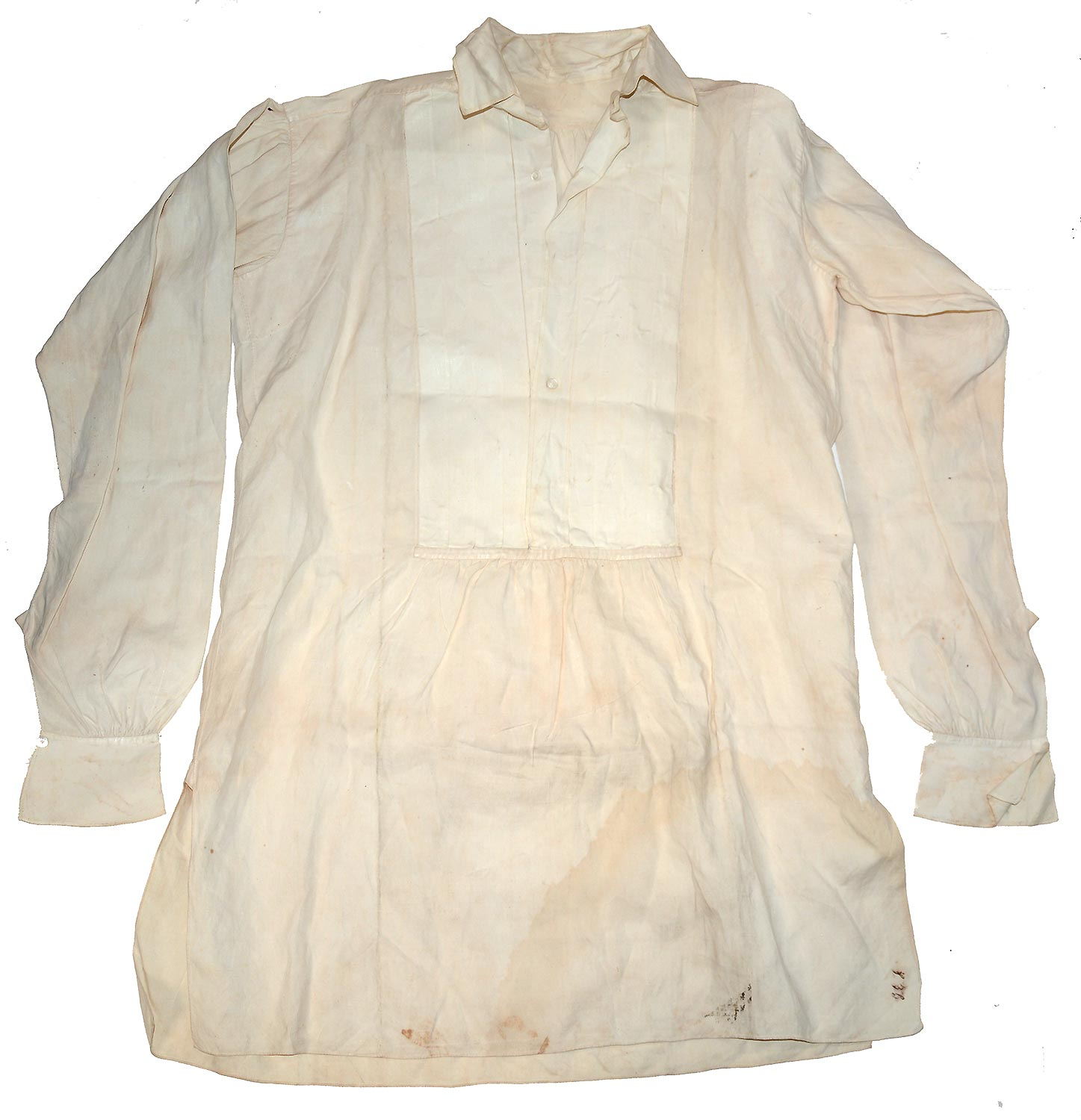 WHITE LINEN SHIRT IDENTIFIED TO CAPT. GEORGE FORDHAM, 3RD N.Y. INFANTRY