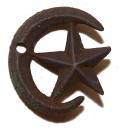 RELIC BRASS STAR & CRESCENT CAPE PIN EXCAVATED AT ROULETTE FARM, ANTIETAM