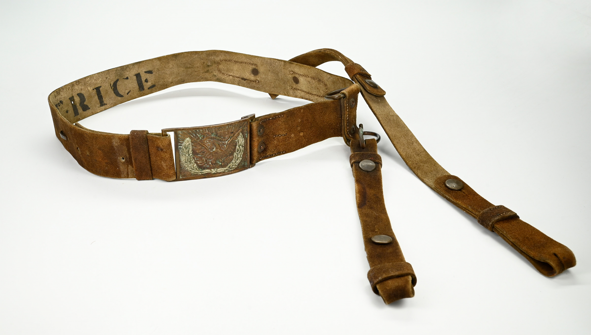 IDENTIFIED REGULATION ISSUE CIVIL WAR CAVALRY SABER BELT RIG — Horse Soldier