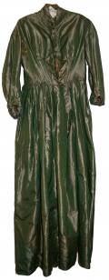 GREEN CIVIL WAR ERA SILK TAFFETA DRESS 