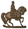 BRASS ARCHITECTURAL PLAQUE OF A MOUNTED CIVIL WAR OFFICER OR CAVALRYMAN