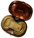 CASED CAPTAIN OF MEDICAL SERVICE EPAULETTES WITH JAPANNED CASE