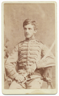 POST WAR IMAGE OF A SOUTH CAROLINA MILITIA SOLDIER HOLDING MODEL1840 LIGHT ARTILLERY SABER