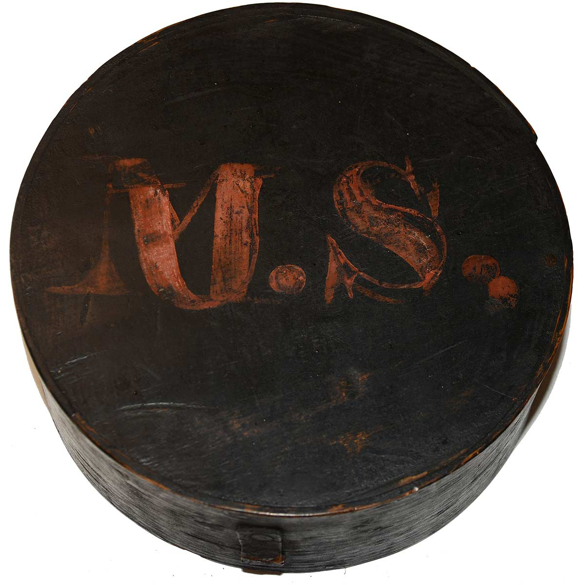 Early cheese box style canteen with painted us ms horse soldier