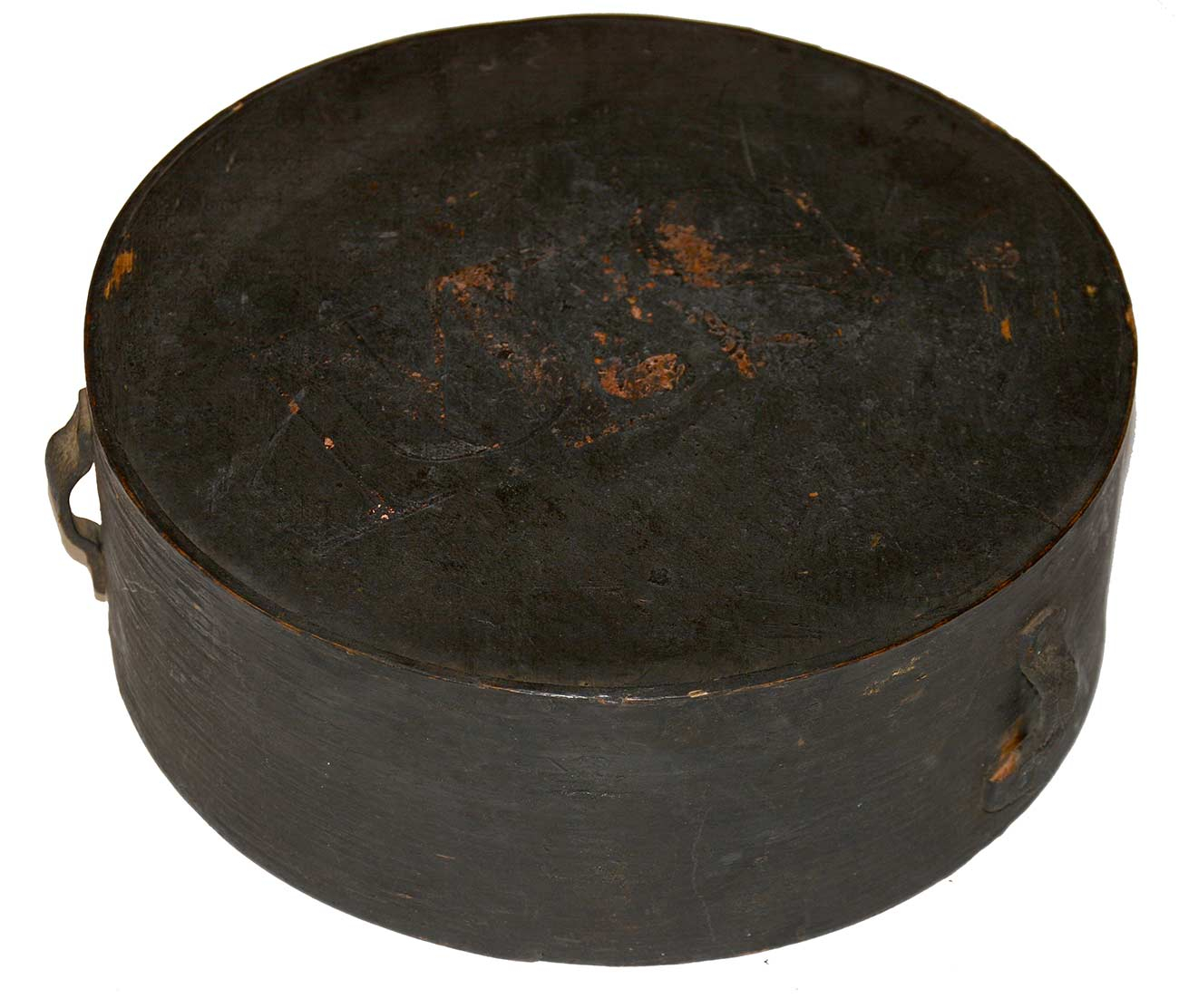 EARLY “CHEESE BOX” STYLE CANTEEN WITH PAINTED US/MS