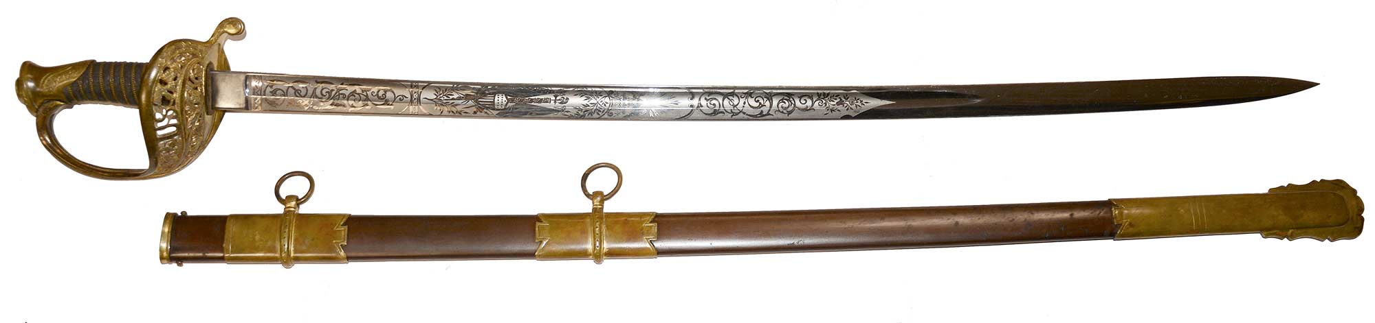 IMPORT MODEL 1850 STAFF AND FIELD OFFICER’S SWORD WITH MINTY BLADE
