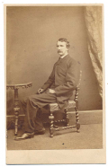 SEATED VIEW OF 4TH VIRGINIA CAVALRY OFFICER IN CIVILIAN CLOTHES – FORMER VMI CADET