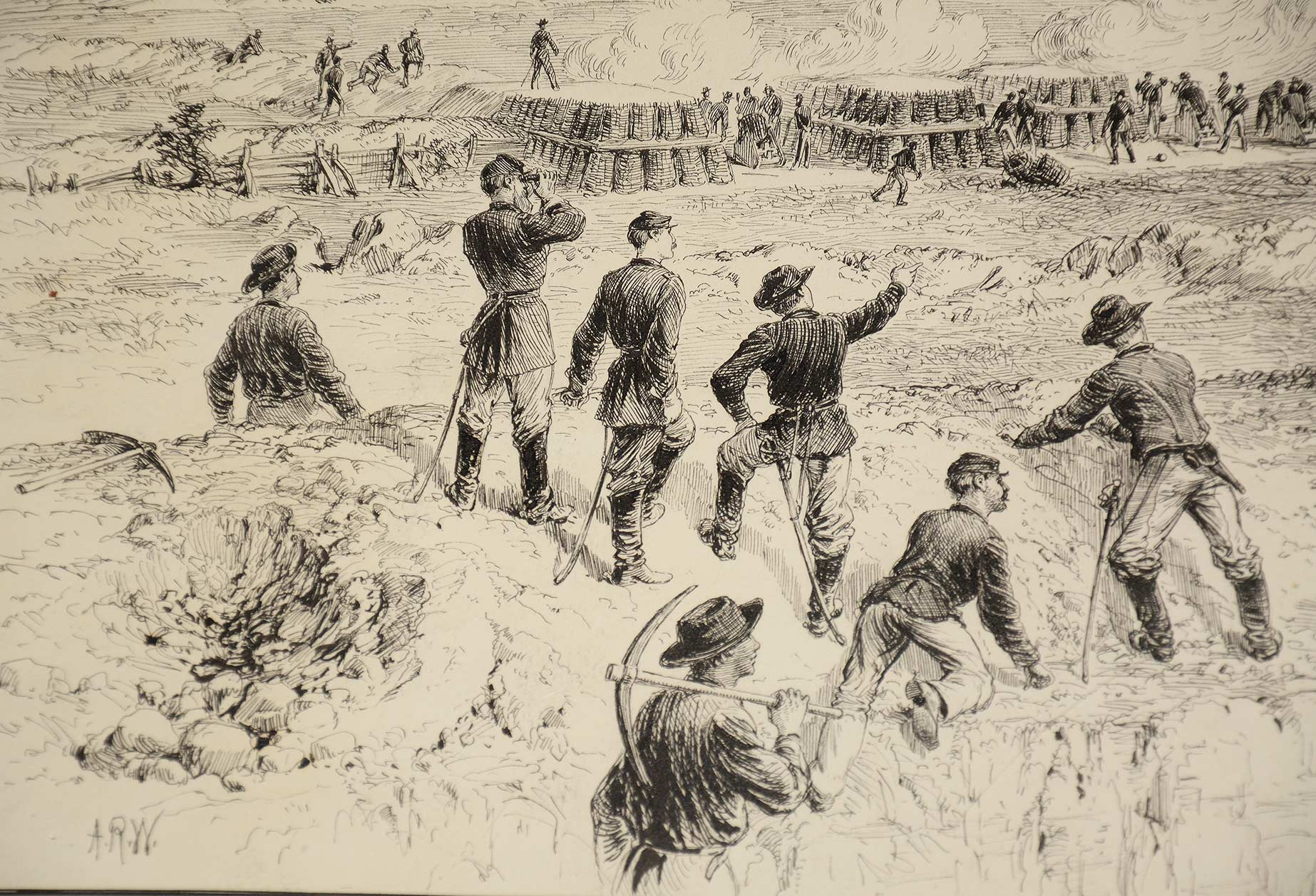 EXPLOSION OF THE PETERSBURG MINE, VIRGINIA, JULY 1864 – ORIGINAL PEN ...