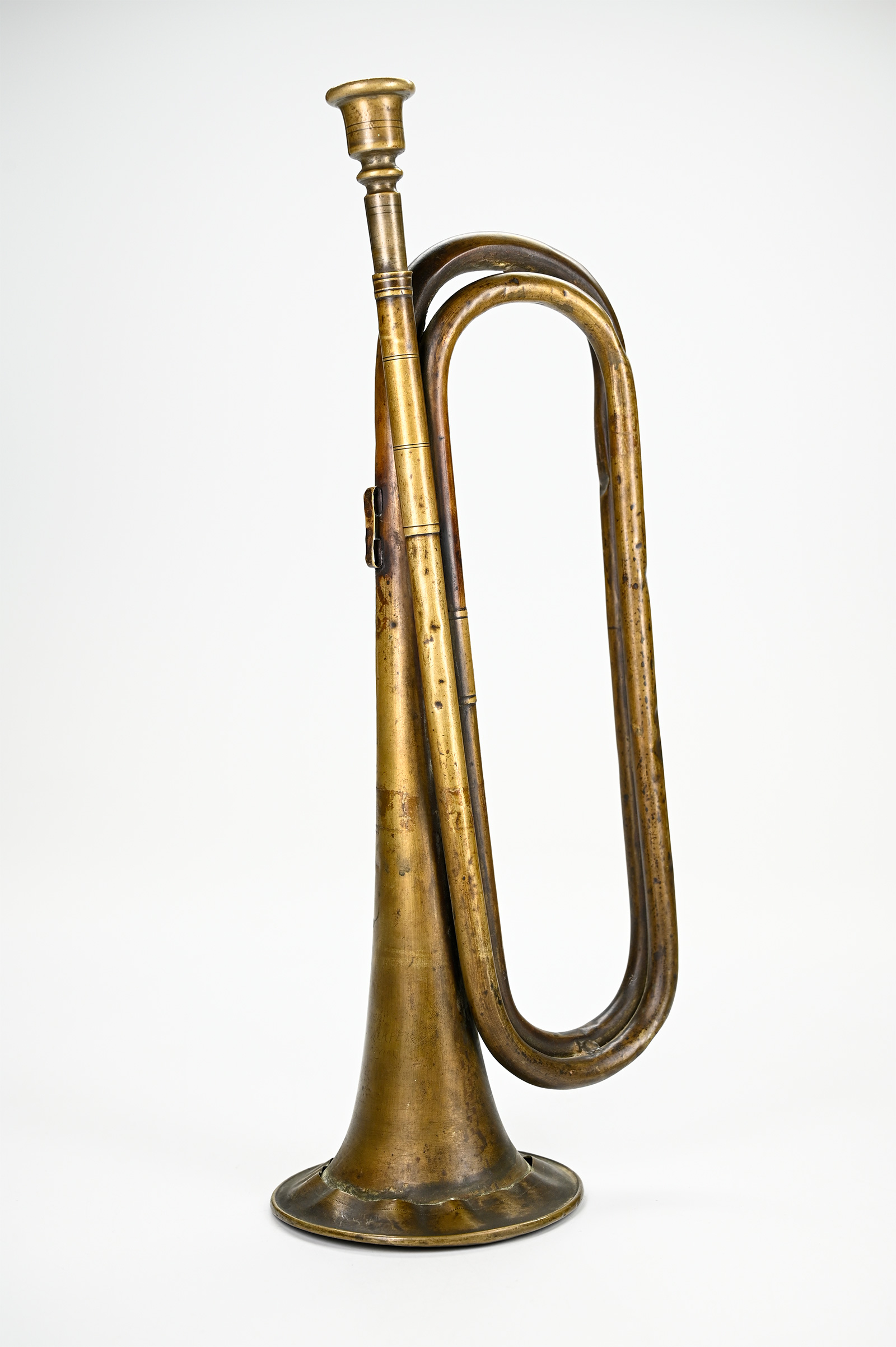 AnNafi® Brass Blowing Bugle | Civil War Era Brass Bugle US Military Cavalry  Style Horn | Musical Instrument Classic Style Boy Scout Retro Horn