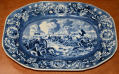 FANTASTIC BLUE TRANSFERWARE PLATTER DEPICTING PICKETT’S CHARGE AT GETTYSBURG