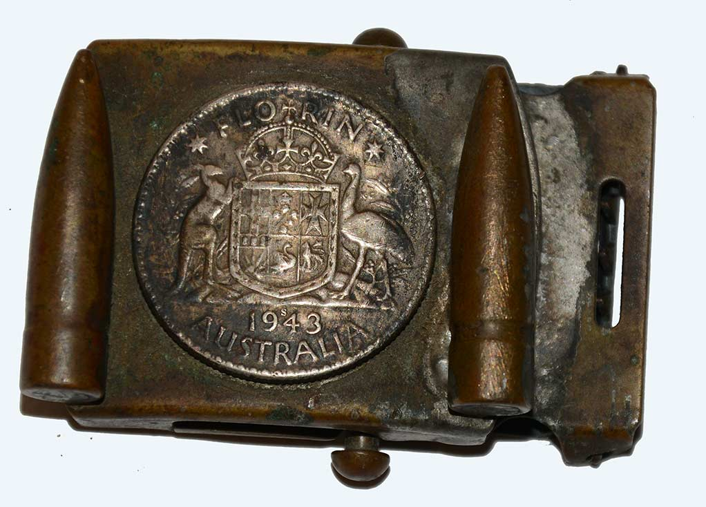 “TRENCH ART” US WORLD WAR TWO ENLISTED MAN’S FRICTION BUCKLE 