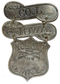 POST-WAR VETERANS BADGE FOR MEMBER OF THE 6TH IOWA CAVALRY