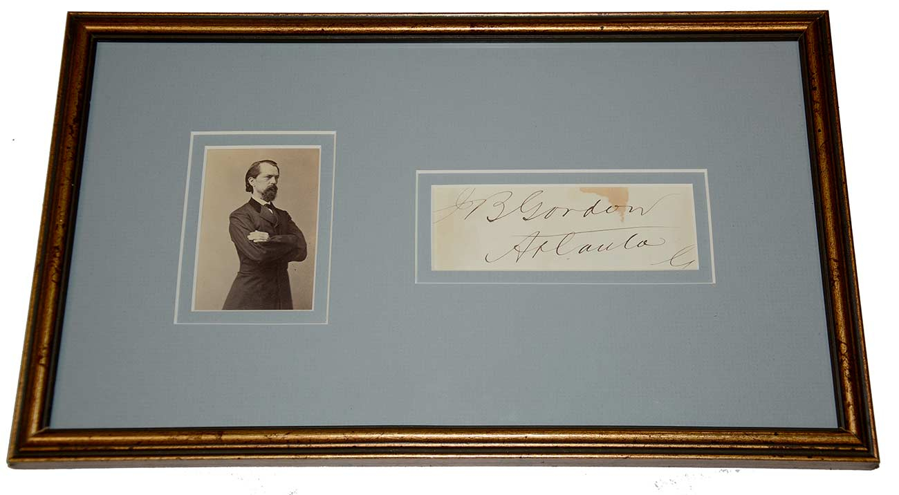JOHN B. GORDON, CSA GENERAL - POST-WAR CDV & CUT SIGNATURE