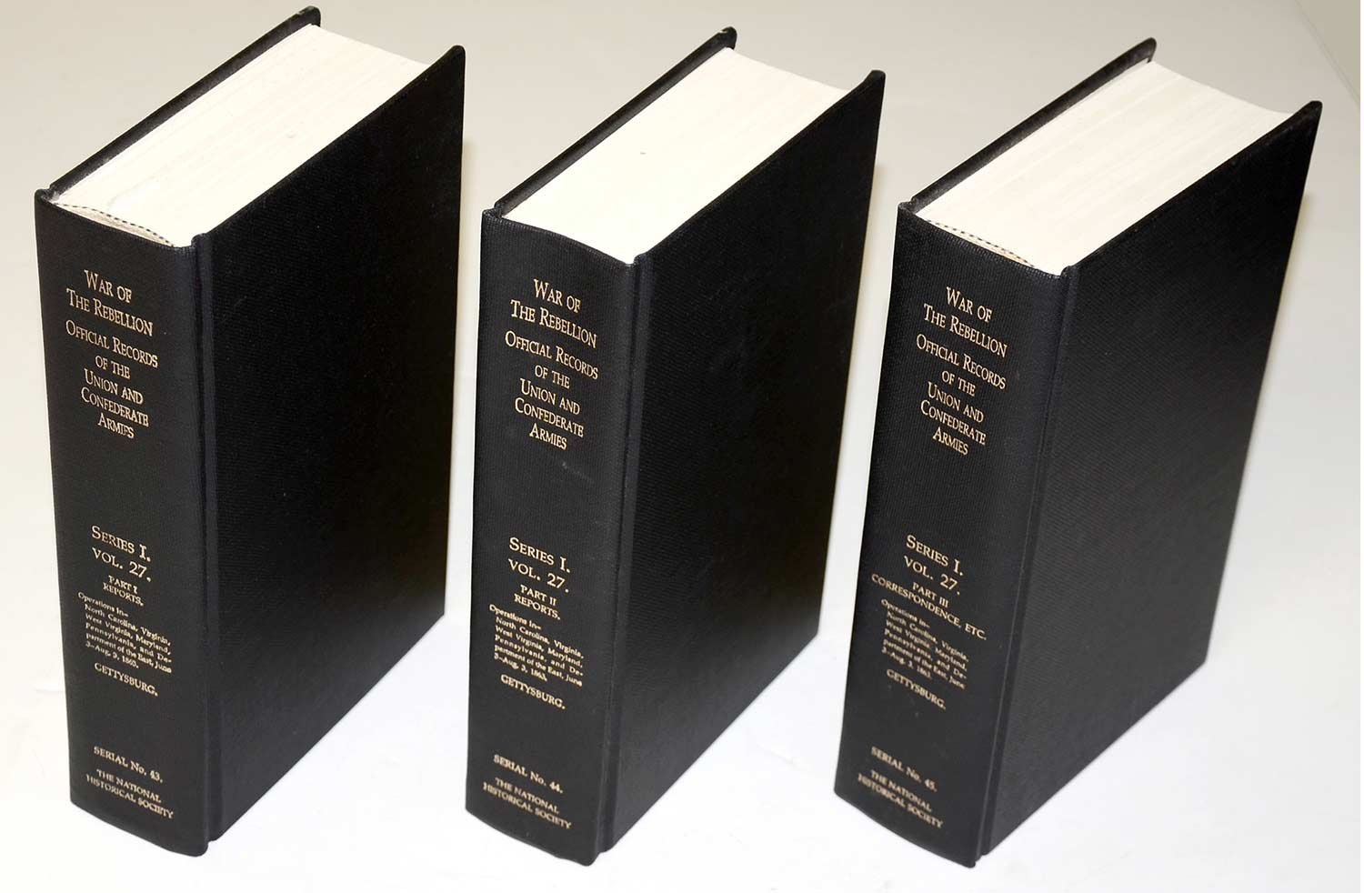 THREE VOLUME SET OF GETTYSBURG OFFICIAL RECORDS