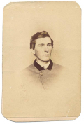 BUST VIEW OF 12TH VIRGINIA LIGHT ARTILLERY SOLDIER WITH PETERSBURG PHOTOGRAPHER’S IMPRINT