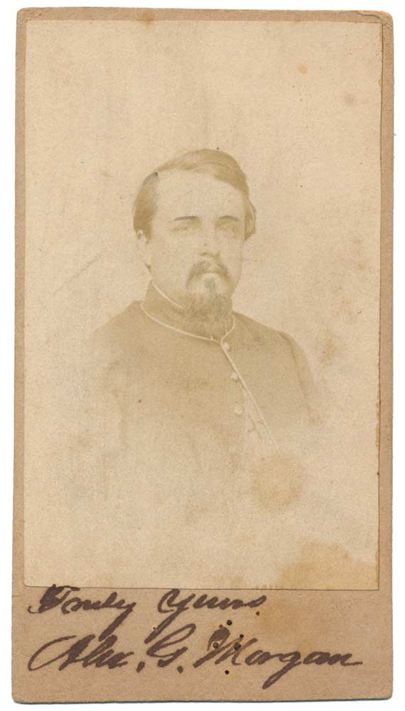 INK SIGNED BUST VIEW OF 2nd & 10TH KENTUCKY CAVALRY AND GENERAL BASIL DUKE’S STAFF OFFICER