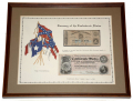 FRAMED “CURRENCY OF THE CONFEDERATE STATES” - ALABAMA FIFTY CENTS NOTE & CONFEDERATE FIVE HUNDRED DOLLAR NOTE