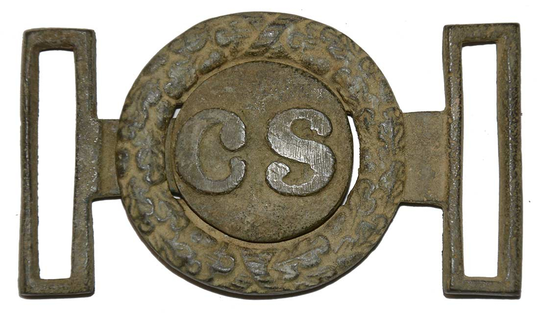 CONFEDERATE TWO-PIECE “CS” SWORD BELT PLATE RECOVERED IN ORANGE, VIRGINIA