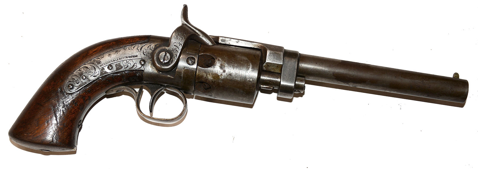 MASS. ARMS CO. WESSON & LEVETT BELT REVOLVER, IDENTIFIED TO 12TH MASS. SOLDIER WOUNDED AT ANTIETAM & FREDERICKSBURG, CAPTURED AT GETTYSBURG, DIED IN PRISON