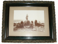 FRAMED PHOTO OF TOURISTS ON LITTLE ROUND TOP