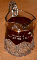 GETTYSBURG RUBY RED GLASSWARE PITCHER