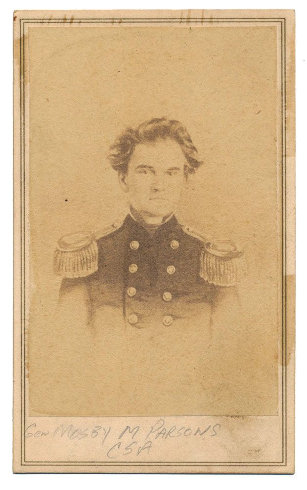 CDV OF CONFEDERATE GENERAL MOSBY M. PARSONS — Horse Soldier