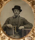 SIXTH PLATE TINTYPE OF A CIVILIAN GENT WITH A SMILE 