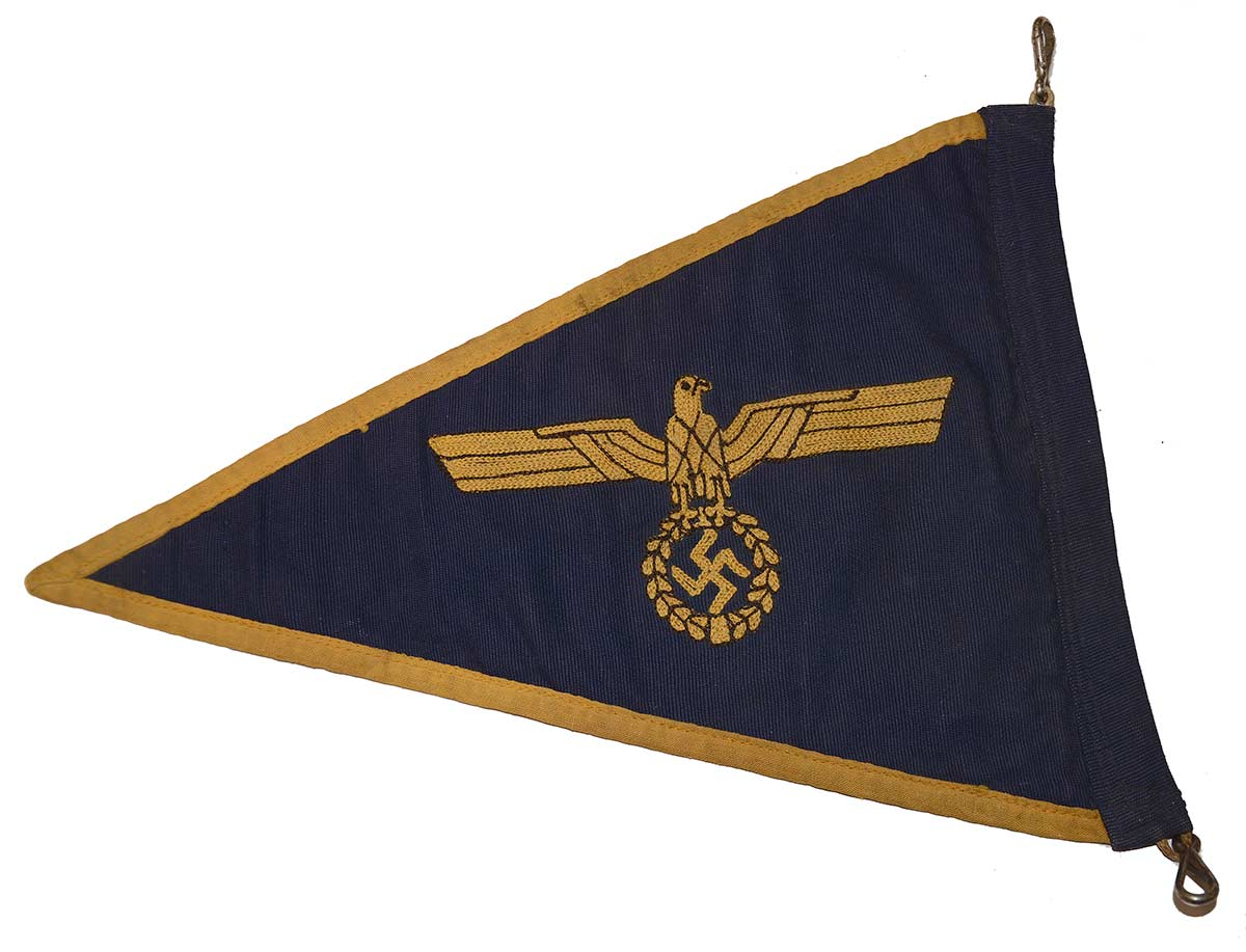 GERMAN WORLD WAR TWO KRIEGSMARINE NAVY VEHICLE PENNANT Horse Soldier german-world-war-two-kriegsmarine-navy-vehicle-pennant-horse-soldier