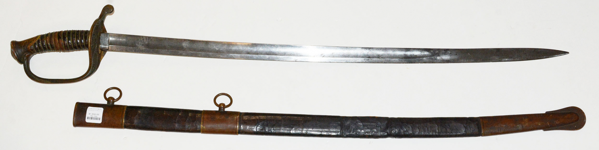 VERY EARLY WAR PRESENTATION FOOT OFFICER’S SWORD BY ENOCH Q. FELLOWS, ADJUTANT 1st NEW HAMPSHIRE