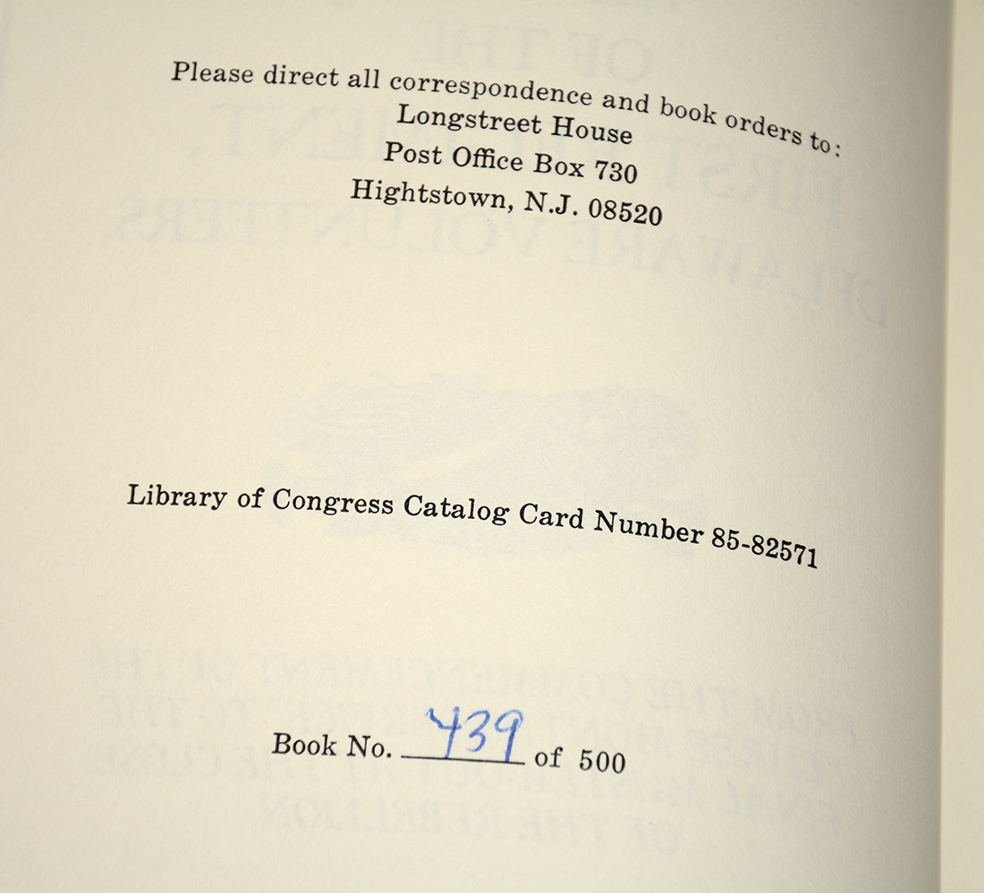 VERY NICE LIMITED AND NUMBERED REPRINT COPY OF THE HISTORY OF THE FIRST ...