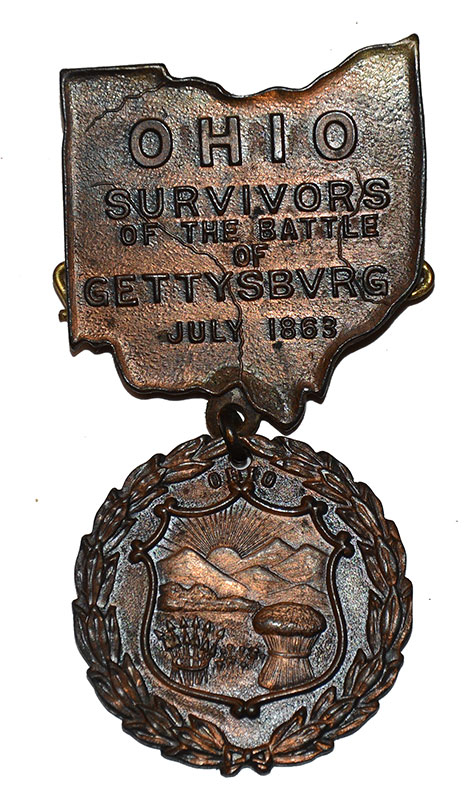 50th ANNIVERSARY OHIO SURVIVORS OF THE BATTLE OF GETTYSBURG MEDAL, 1913 