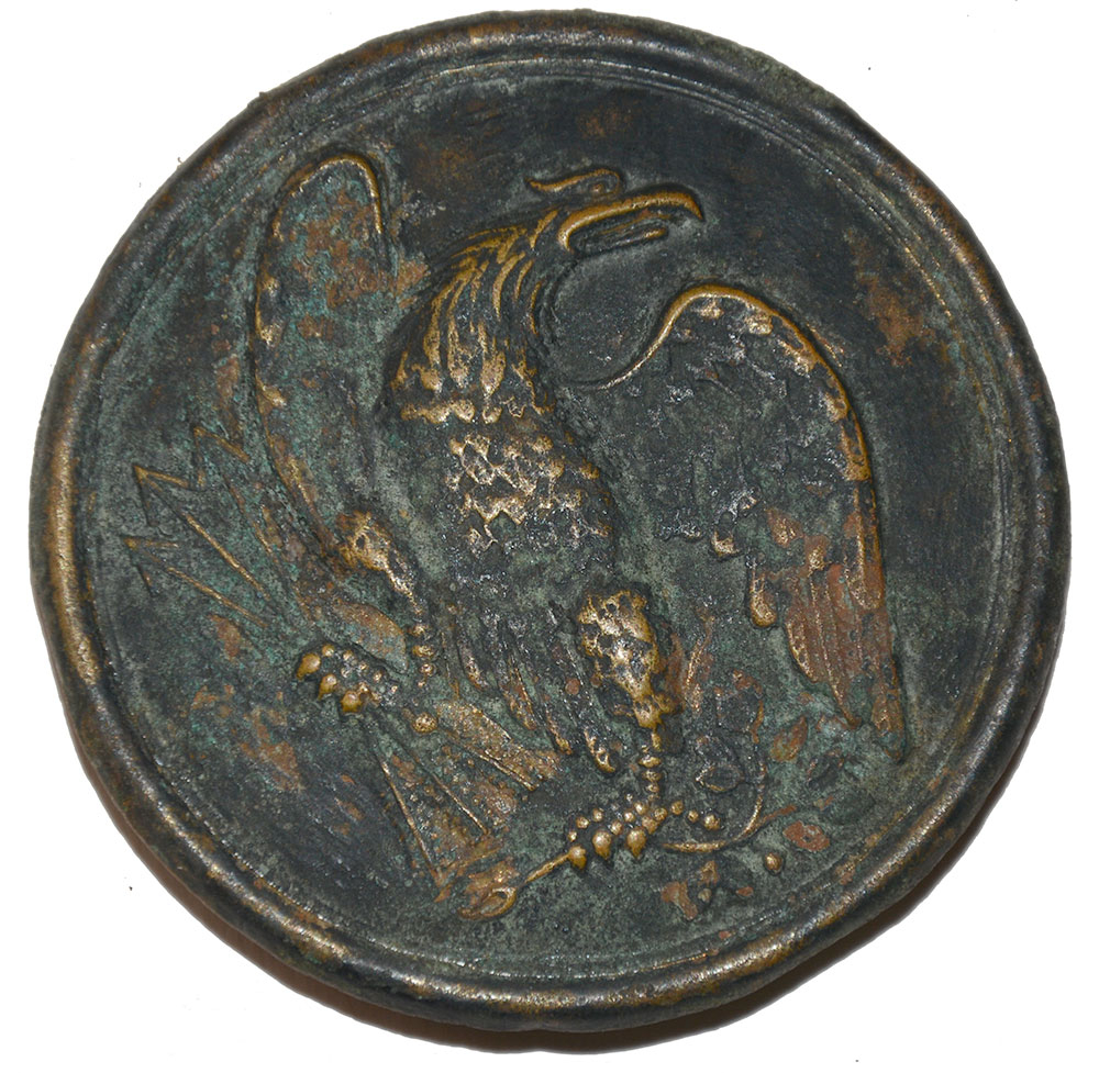 DUG US PATTERN 1826 NCO EAGLE BREAST PLATE FROM THE 6TH CORPS LINES AT COLD HARBOR