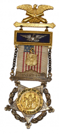 ORNATE GAR PAST COMMANDER’S BADGE OF ROBERT MORRISON, POST 40, MALDEN, MASS.