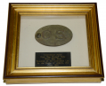 FRAMED C.S. OVAL “EGG SHAPED” BELT PLATE, RECOVERED FROM ATLANTA