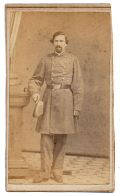 CDV OF UNIDENTIFIED CONFEDERATE OFFICER, NEW ORLEANS BACKMARK