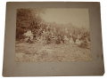 GETTYSBURG TIPTON ALBUMEN REUNION PHOTO - SITE OF ORIGINAL 91ST PENNSYLVANIA BATTLEFIELD MONUMENT (SITE WHERE GEN. WEED AND LT. HAZLETT FELL ON LITTLE ROUND TOP, JULY 2, 1863)