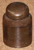 CIVIL WAR GUTTA PERCHA INKWELL WITH INITIALS