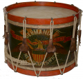 28th NEW JERSEY PAINTED REGIMENTAL EAGLE DRUM IDENTIFIED TO DRUMMER AARON BUZZEE, COMPANY K: FREDERICKSBURG AND CHANCELLORSVILLE!