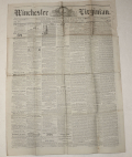 FIRST PRINTING OF SOUTH CAROLINA SECESSION ORDINANCE BY WINCHESTER VIRGINIAN - JANUARY 9, 1861