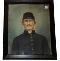 FRAMED PASTEL PORTRAIT OF AN UNIDENTIFIED UNION SOLDIER FROM NEW YORK