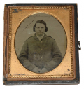SIXTH-PLATE TINTYPE OF A SEATED CONFEDERATE