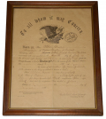 FRAMED DISCHARGE FOR MUSICIAN ALBION MORRIS, MAINE STATE MILITIA