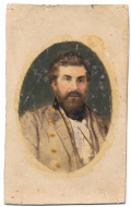 BEAUTIFUL TINTED SALT PRINT OF AN UNIDENTIFIED CONFEDERATE MAJOR, BY A NASHVILLE PHOTOGRAPHER