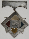 VERY NICE SILVER POST-WAR VETERANS 15TH CORPS BADGE