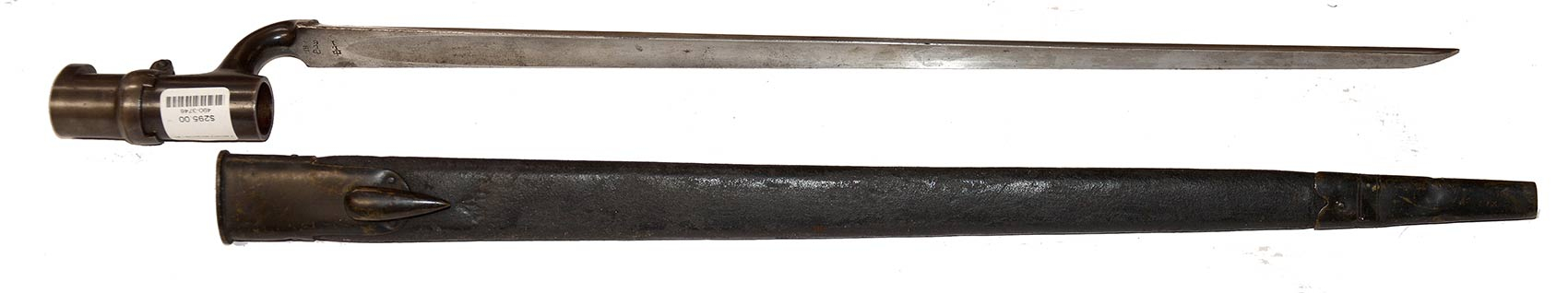 PATTERN 1853 ENFIELD SOCKET BAYONET WITH ORIGINAL LEATHER SCABBARD