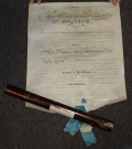 THOMAS JEFFERSON MEDICAL SCHOOL DIPLOMA, C1867