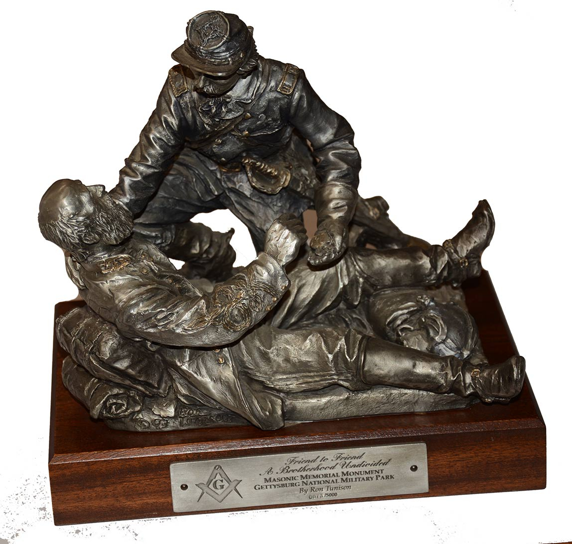 RON TUNISON FINE PEWTER EDITION STATUE “FRIEND TO FRIEND - A BROTHERHOOD UNDIVIDED”